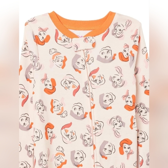 Amazon Essentials Disney Princesses Pink & Orange Onesie Footed Pyjamas Size 3T - Picture 2 of 8